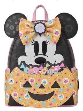 Disney Minnie Mouse LOUNFEGLY - Yellow Floral Bow and Candy Pumpkin